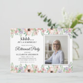 Verrassing Pensioenfeest Elegante Pastel Bloemen Kaart (Staand voorkant)