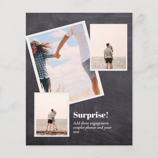 VERRASSING! PHOTOCOLLAGE verloving bekendmaking Flyer (Voorkant)