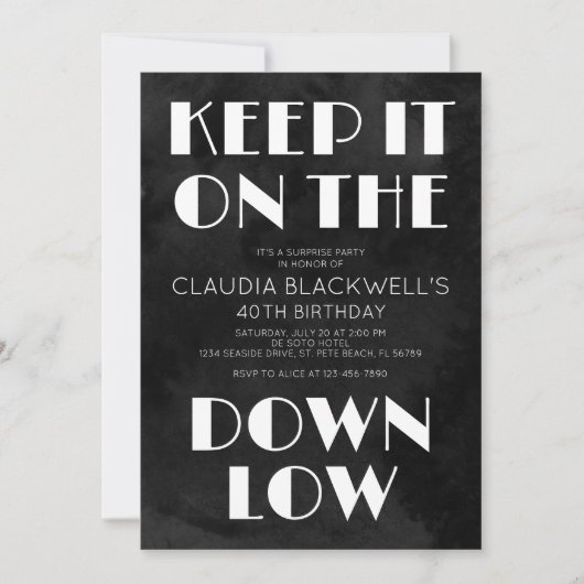 Verrassing Plezier Down Low Verjaardag Kaart (Voorkant)