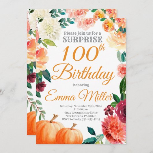 Verrassing Pompoenen Herfst Verjaardag Kaart (Voorkant / Achterkant)