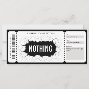 Verrassing Printable Niets Cadeaubon Kaart