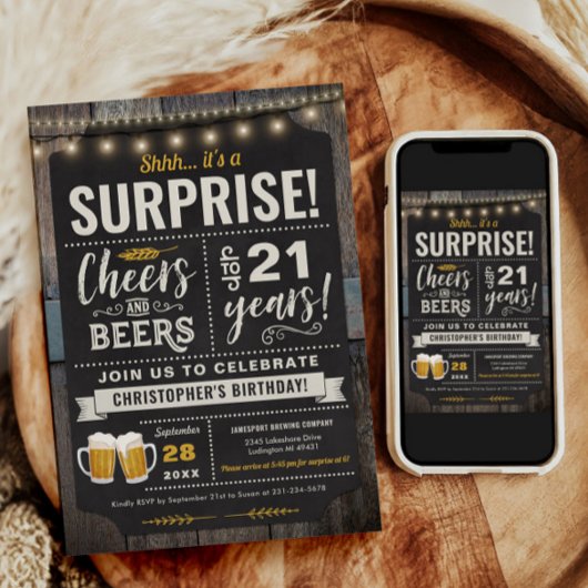Verrassing Proost en Biertjes 21e Verjaardag Uitno Kaart