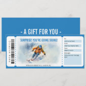 Verrassing Skigeschenk Voucher Sjabloon Kaart (Voorkant / Achterkant)