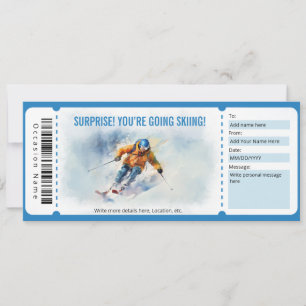 Verrassing Skigeschenk Voucher Sjabloon Kaart