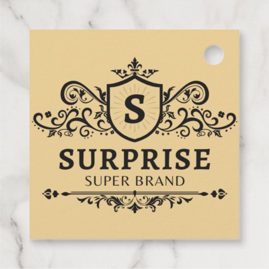 Verrassing Super Merk Luxe Bruiloft Party Modern B Bedankjes Labels (Achterkant)