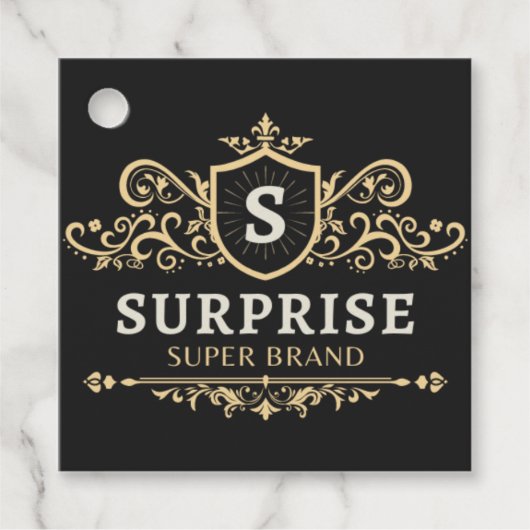 Verrassing Super Merk Luxe Bruiloft Party Modern B Bedankjes Labels (Voorkant)