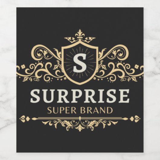 Verrassing Super Merk Luxe Bruiloft Party Modern B Wijn Etiket (Enkel label)