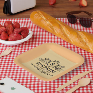 verrassing super merk luxe trouwfeest moderne b papieren bordje