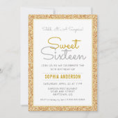 Verrassing Sweet 16 Verjaardag Faux Gold Glitter Kaart (Voorkant)