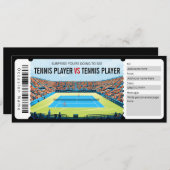 Verrassing Tennis Match Ticket Cadeaubon Kaart (Voorkant / Achterkant)
