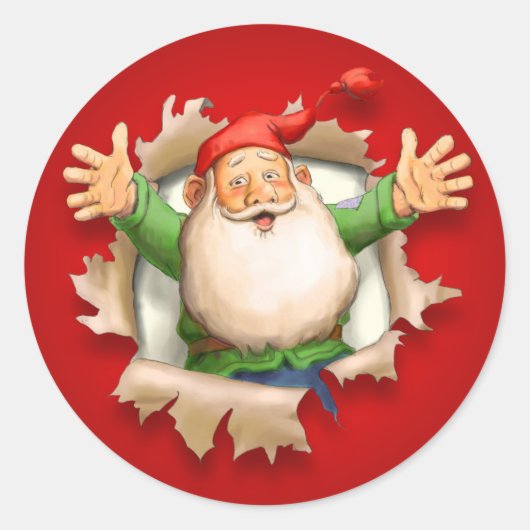 Verrassing van de Kerstman met Kerstmis Ronde Sticker (Voorkant)