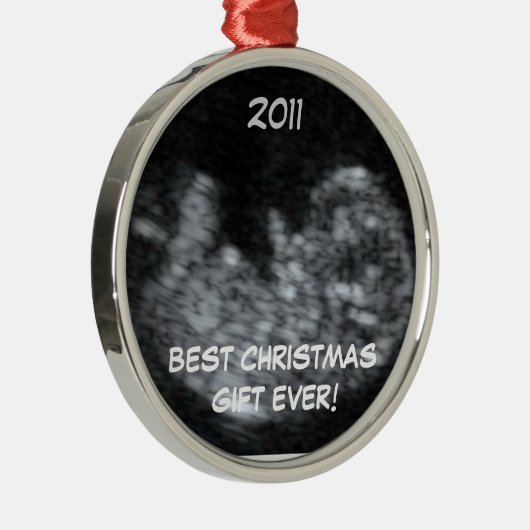 Verrassing van de kerstzwangerschap metalen ornament (Rechts)