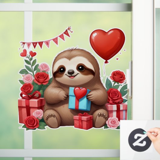 Verrassing van de Valentijn van Sloth Raamsticker (Huis)