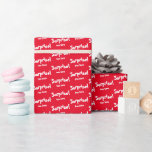 Verrassing van Santa Red en White Christmas Cadeaupapier<br><div class="desc">Verrassend van Santa Red en White-kerstpapier</div>