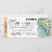 Verrassing Verjaardag Boarding Pass Italië Reistic Kaart (Voorkant)