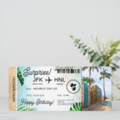 Verrassing Verjaardag Boarding Pass Trip Ticket Be Kaart (Staand voorkant)