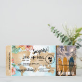 Verrassing Verjaardag Boarding Pass Trip Ticket Ha Kaart (Staand voorkant)