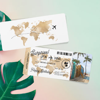 Verrassing Verjaardag Boarding Pass Trip Ticket Ha Kaart