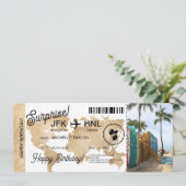 Verrassing Verjaardag Boarding Pass Trip Ticket Ha Kaart (Staand voorkant)