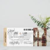 Verrassing Verjaardag Boarding Pass Trip Ticket Lo Kaart (Staand voorkant)