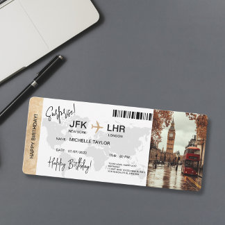 Verrassing Verjaardag Boarding Pass Trip Ticket Lo Kaart