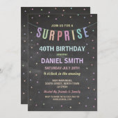 Verrassing Verjaardag Chalk Polka Dot Party Uitnod Kaart (Voorkant / Achterkant)