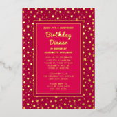 Verrassing Verjaardag Diner Party Floral Elegant Folie Uitnodiging (Voorkant)