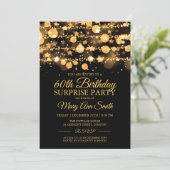 Verrassing Verjaardag Gouden Sparkling Lights & St Kaart (Staand voorkant)