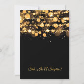 Verrassing Verjaardag Gouden Sparkling Lights & St Kaart (Achterkant)