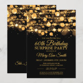 Verrassing Verjaardag Gouden Sparkling Lights & St Kaart (Voorkant / Achterkant)