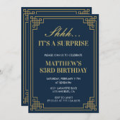 Verrassing Verjaardag Navy blauw Goud Mannen 83e V Kaart (Voorkant / Achterkant)