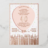 Verrassing Verjaardag Party Folie Invitation 40th Folie Uitnodiging (Voorkant)