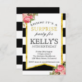 Verrassing Verjaardag Uitnodiging - Vrouwen Verjaa (Voorkant / Achterkant)