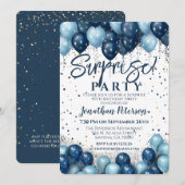 Verrassing Verjaardagsfeest Blauwe ballon Kaart (Voorkant / Achterkant)