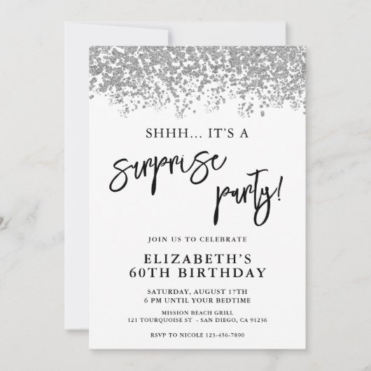 Verrassing Verjaardagsfeest Elke Leeftijd Wit en Z Kaart (Voorkant)