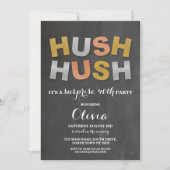 Verrassing Verjaardagsfeest Hush Chalk Metallic Kaart (Voorkant)