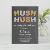 Verrassing Verjaardagsfeest Hush Chalk Metallic Kaart (Staand voorkant)