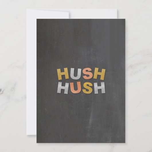 Verrassing Verjaardagsfeest Hush Chalk Metallic Kaart (Achterkant)