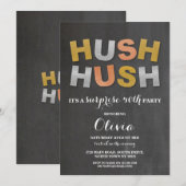 Verrassing Verjaardagsfeest Hush Chalk Metallic Kaart (Voorkant / Achterkant)