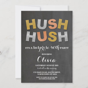 Verrassing Verjaardagsfeest Hush Chalk Metallic Kaart