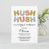 Verrassing Verjaardagsfeest Hush Gold Metallic Kaart (Staand voorkant)