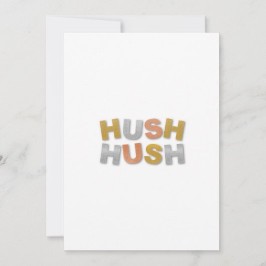 Verrassing Verjaardagsfeest Hush Gold Metallic Kaart (Achterkant)