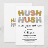 Verrassing Verjaardagsfeest Hush Gold Metallic Kaart (Voorkant / Achterkant)