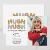 Verrassing Verjaardagsfeest Hush Hush Foto Metalli Kaart (Voorkant / Achterkant)