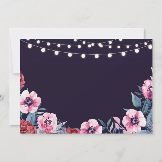 Verrassing Verjaardagsfeest Marine Roze Bloemen Fo Kaart (Achterkant)