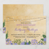 Verrassing Verjaardagsfeest Rustieke Bloemen Roze  Kaart (Voorkant / Achterkant)