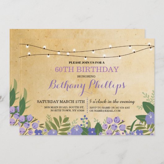 Verrassing Verjaardagsfeest Rustieke Bloemen Roze  Kaart (Voorkant / Achterkant)