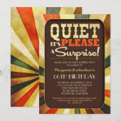 Verrassing verjaardagsfeest  typografie uitnodigt kaart (Voorkant / Achterkant)