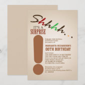 Verrassing verjaardagsfeest typografische uitnodig kaart (Voorkant / Achterkant)