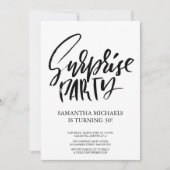 Verrassing Verjaardagsfeest zwart-wit Waterverf Kaart (Voorkant)